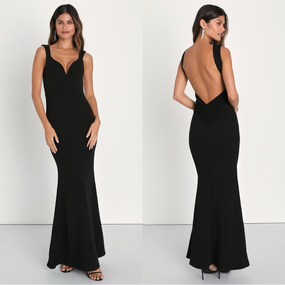 Lulu's Elegant Black Maxi Dress